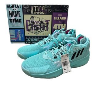 Adidas Dame 8 Dolla Respect My Name Basketball Shoes NWT Men's Sz 15 Aqua Black